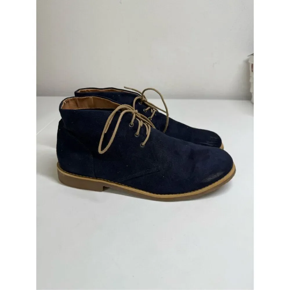 H&M Faux Suede Men’s Navy Blue Chukka Boots Size 10,5 See Description